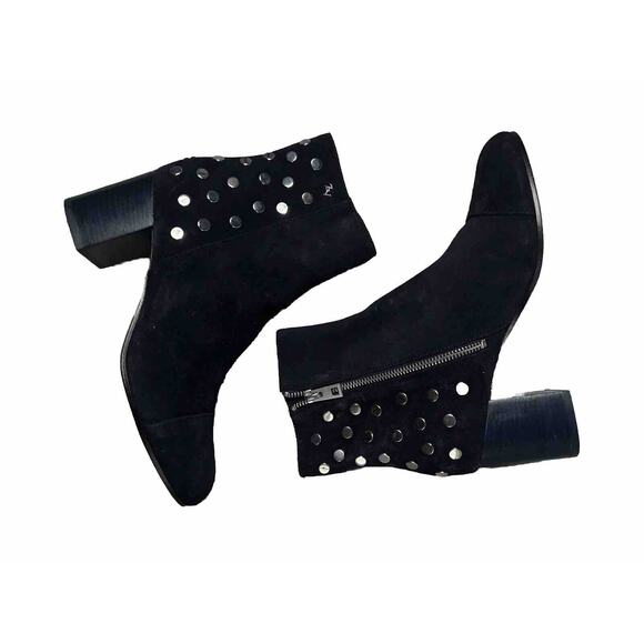 ZADIG & VOLTAIRE Lena Booties Studded Ankle Boot Ink Blue 8.5 Vtg Inspired - Picture 9 of 12